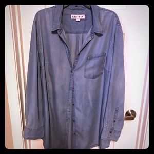 3X Flowy Jean Button up shirt